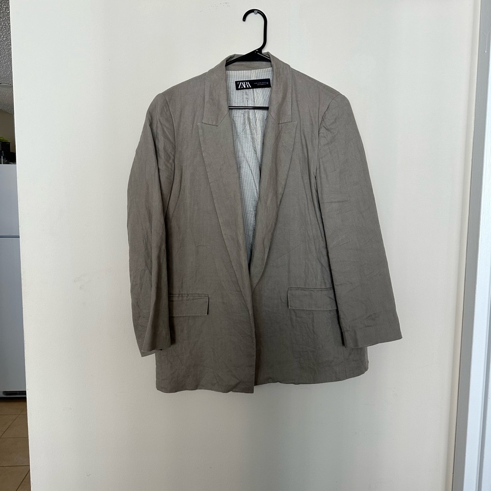 Zara tan Linen blazer